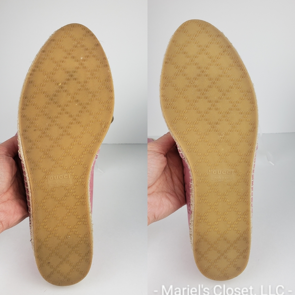 Authentic Gucci Guccissima Espadrilles Rose Baby 37 with Box & Dustbags #3109M - Picture 6 of 7
